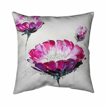 BEGIN HOME DECOR 20 x 20 in. Pink Wild Flowers-Double Sided Print Indoor Pillow 5541-2020-FL60
